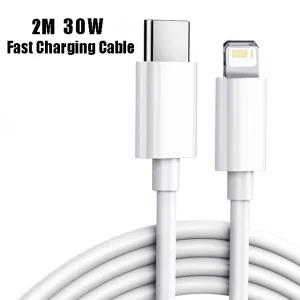 Original PD 30W Charger for Apple iPhone 14 13 12 11 Pro Max X XS XR 8 Plus AirPods Type C Fast Charging 1m/2m Cable Accessories – Plug Type : KR